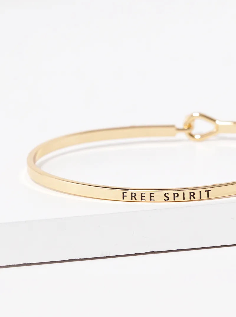 Free Spirit Engraved Inspirational Bangle Bracelet