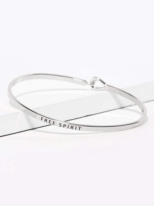 Free Spirit Engraved Inspirational Bangle Bracelet