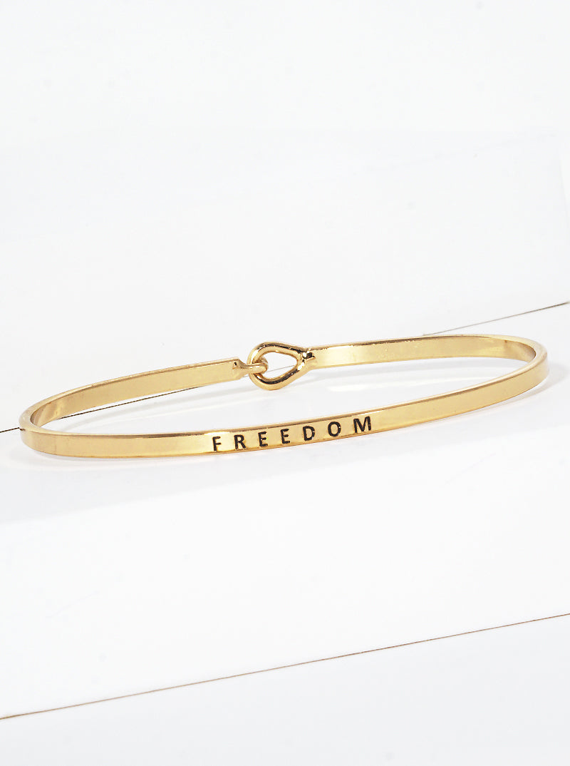 Freedom Engraved Inspirational Bangle Bracelet