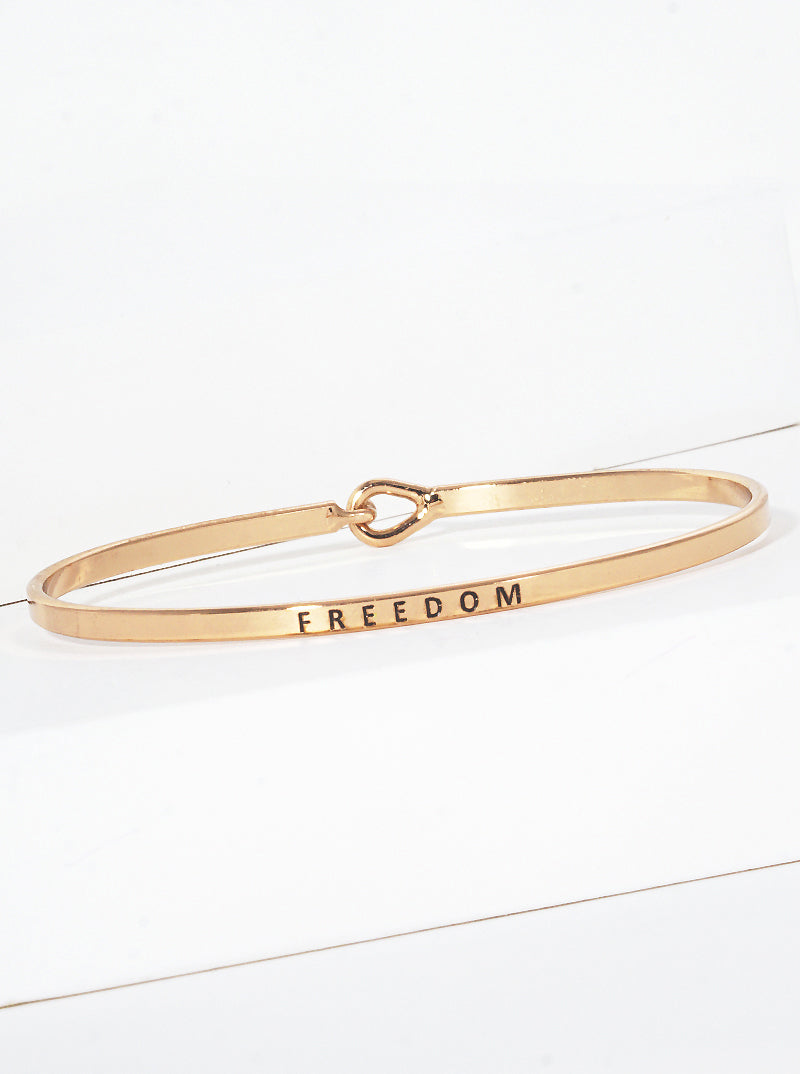 Freedom Engraved Inspirational Bangle Bracelet