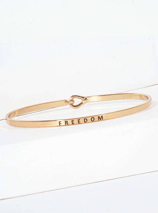Freedom Engraved Inspirational Bangle Bracelet