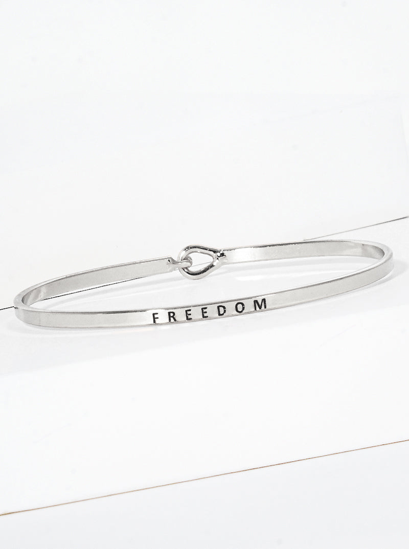 Freedom Engraved Inspirational Bangle Bracelet