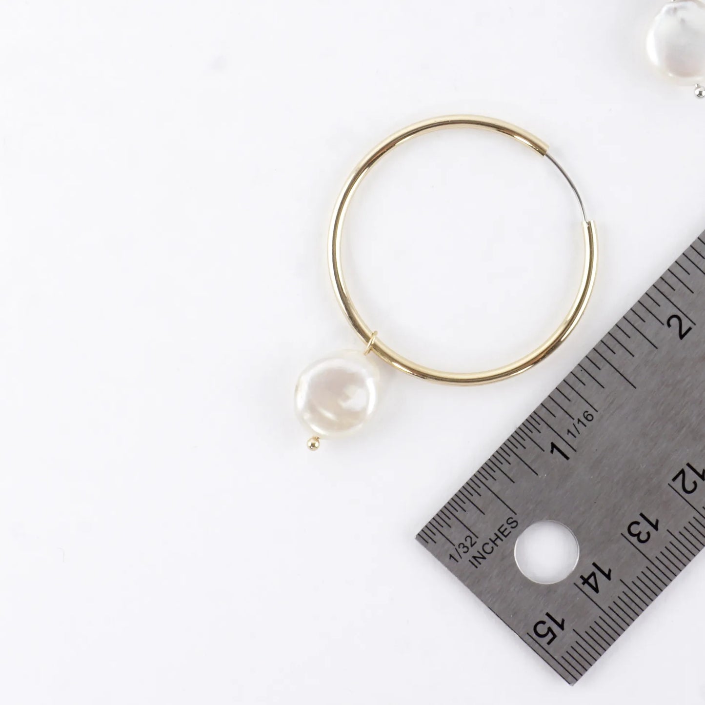 Freshwater Pearl Drop Endless Hoop Earrings