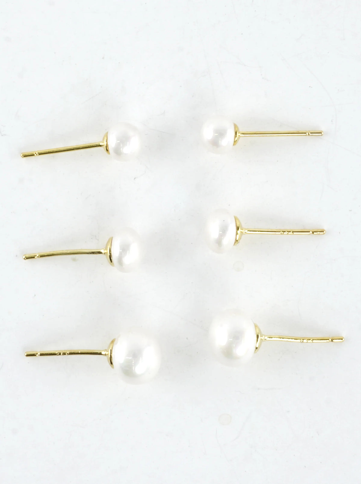 Freshwater Pearls 3 Pair Stud Earrings
