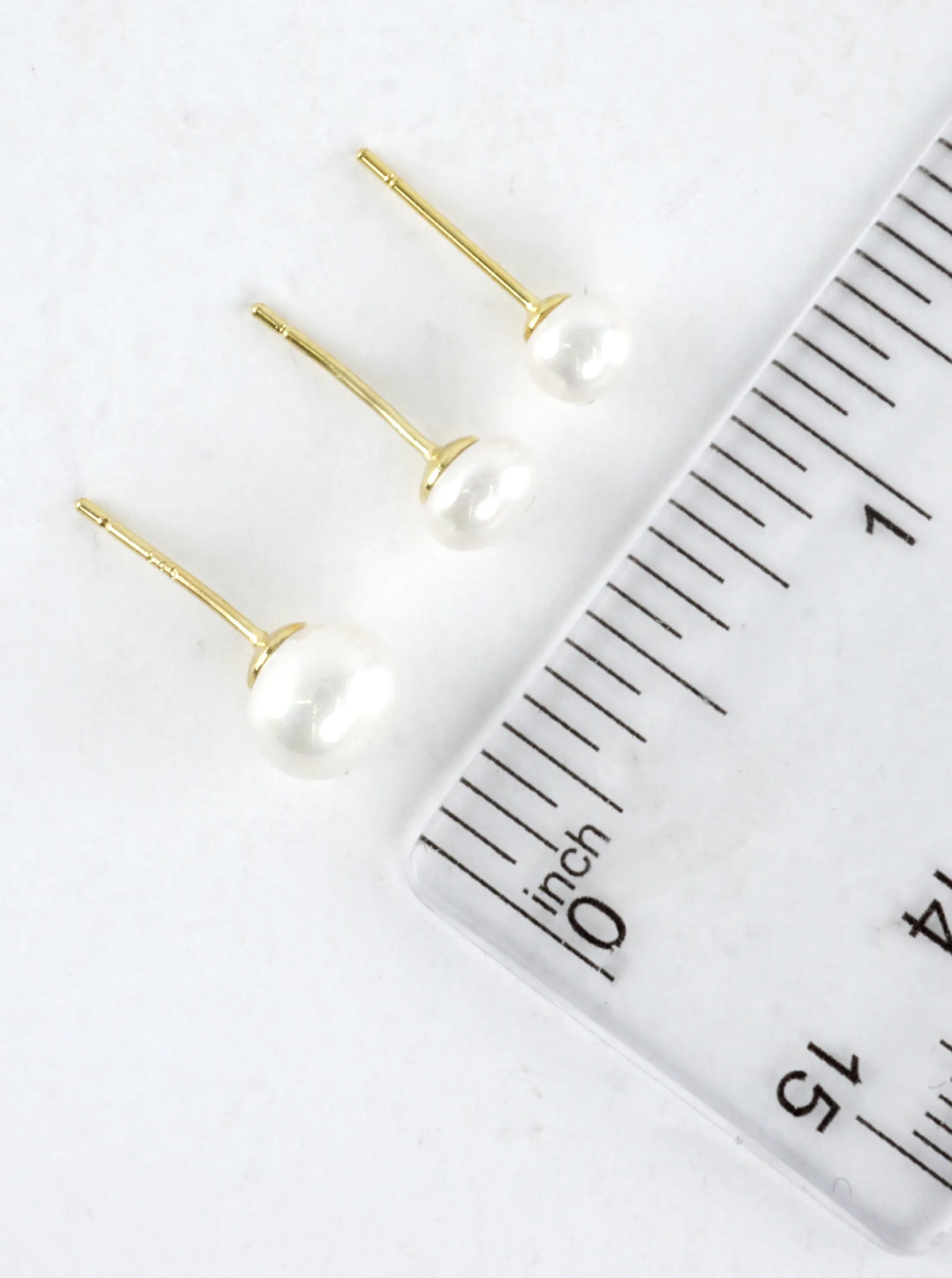 Freshwater Pearls 3 Pair Stud Earrings