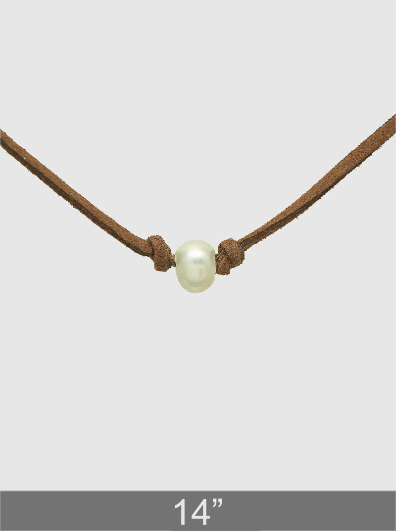 Freshwater Pearl Leatherette Choker Necklace