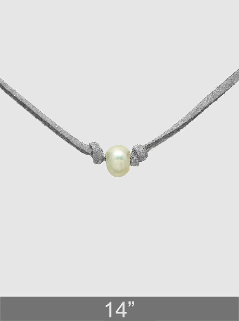Freshwater Pearl Leatherette Choker Necklace
