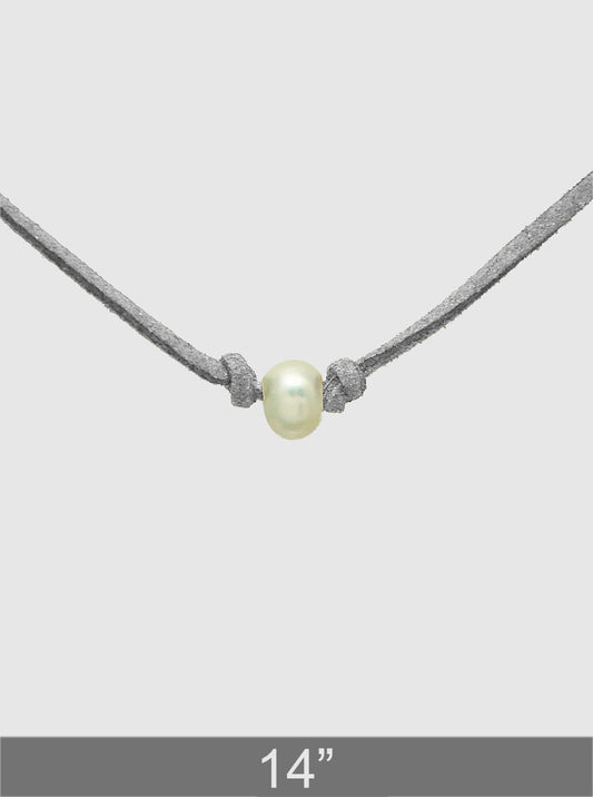Freshwater Pearl Leatherette Choker Necklace