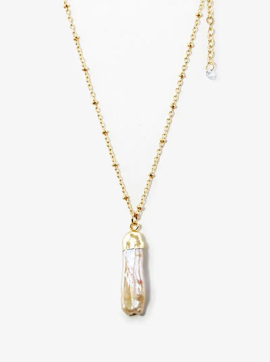 Freshwater Pearl Pendant Satellite Chain Necklace