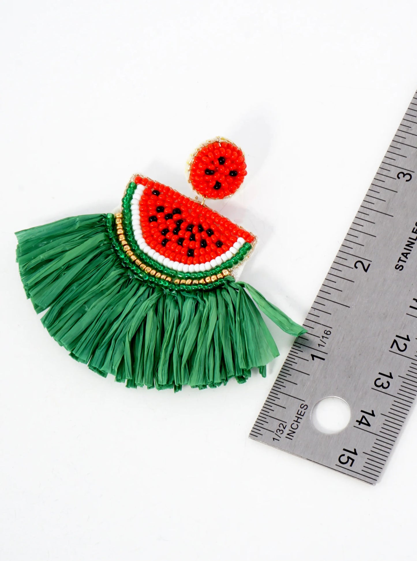 Fruit-Theme Raffia Tassel Statement Earrings