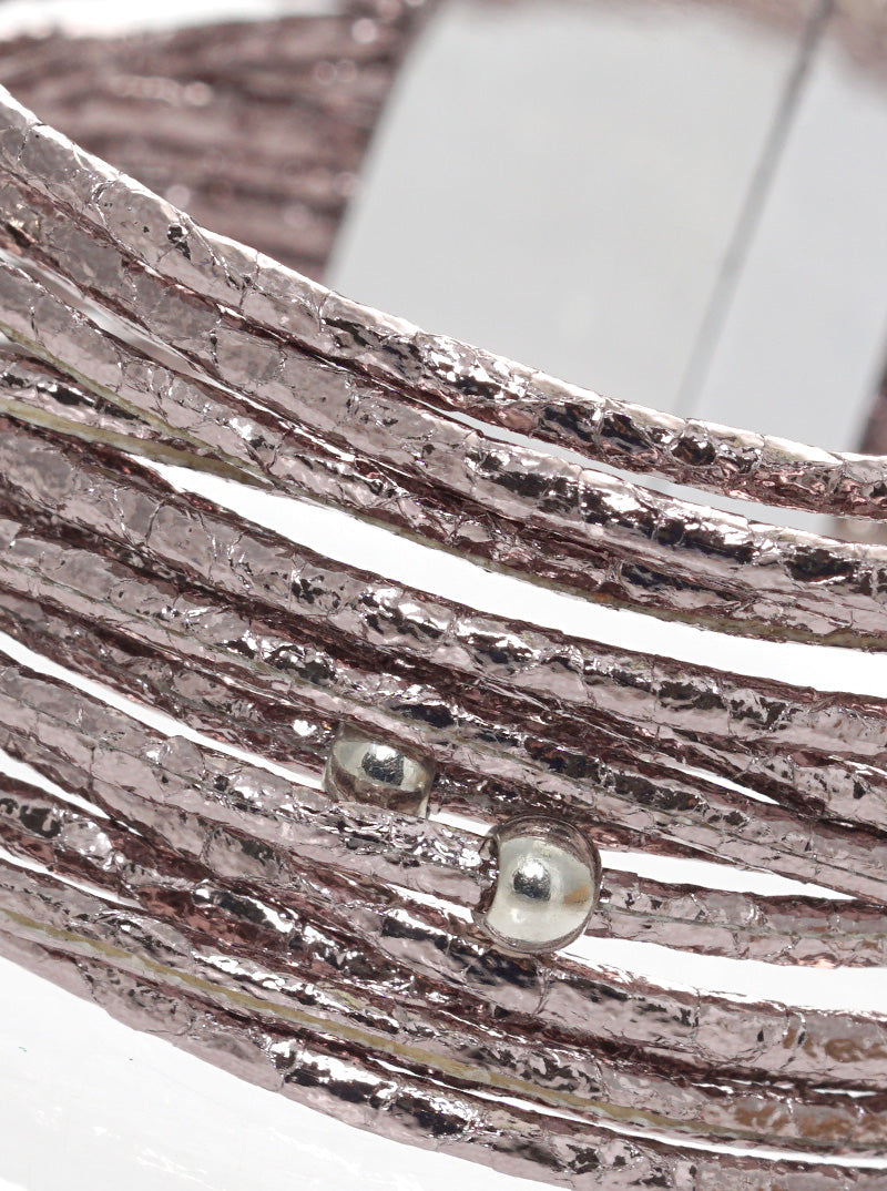 GLITTER STRAND LEATHERETTE MAGNETIC CLASP BRACELET