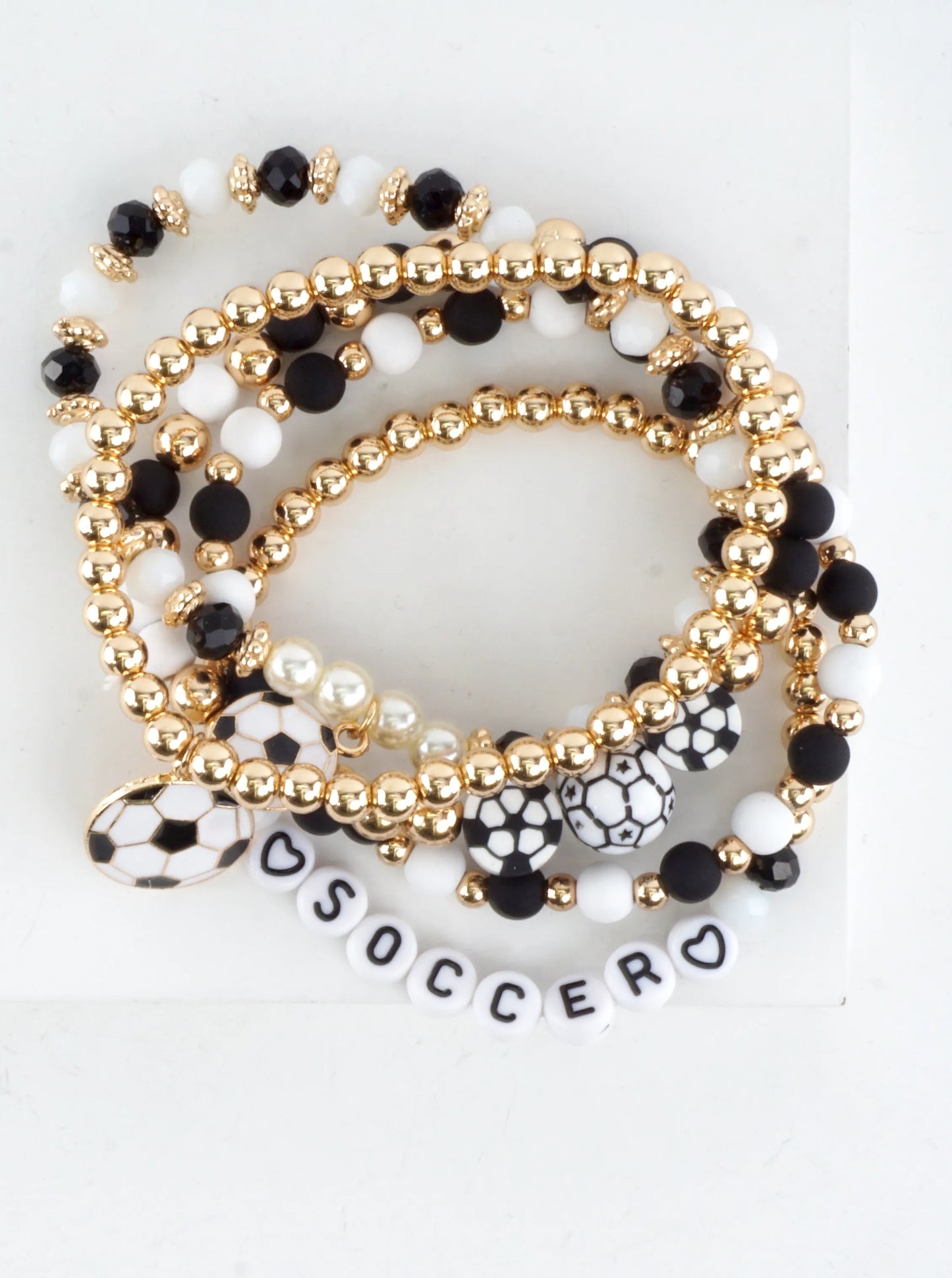 Ball-Beaded Stackable Soccer Bracelet