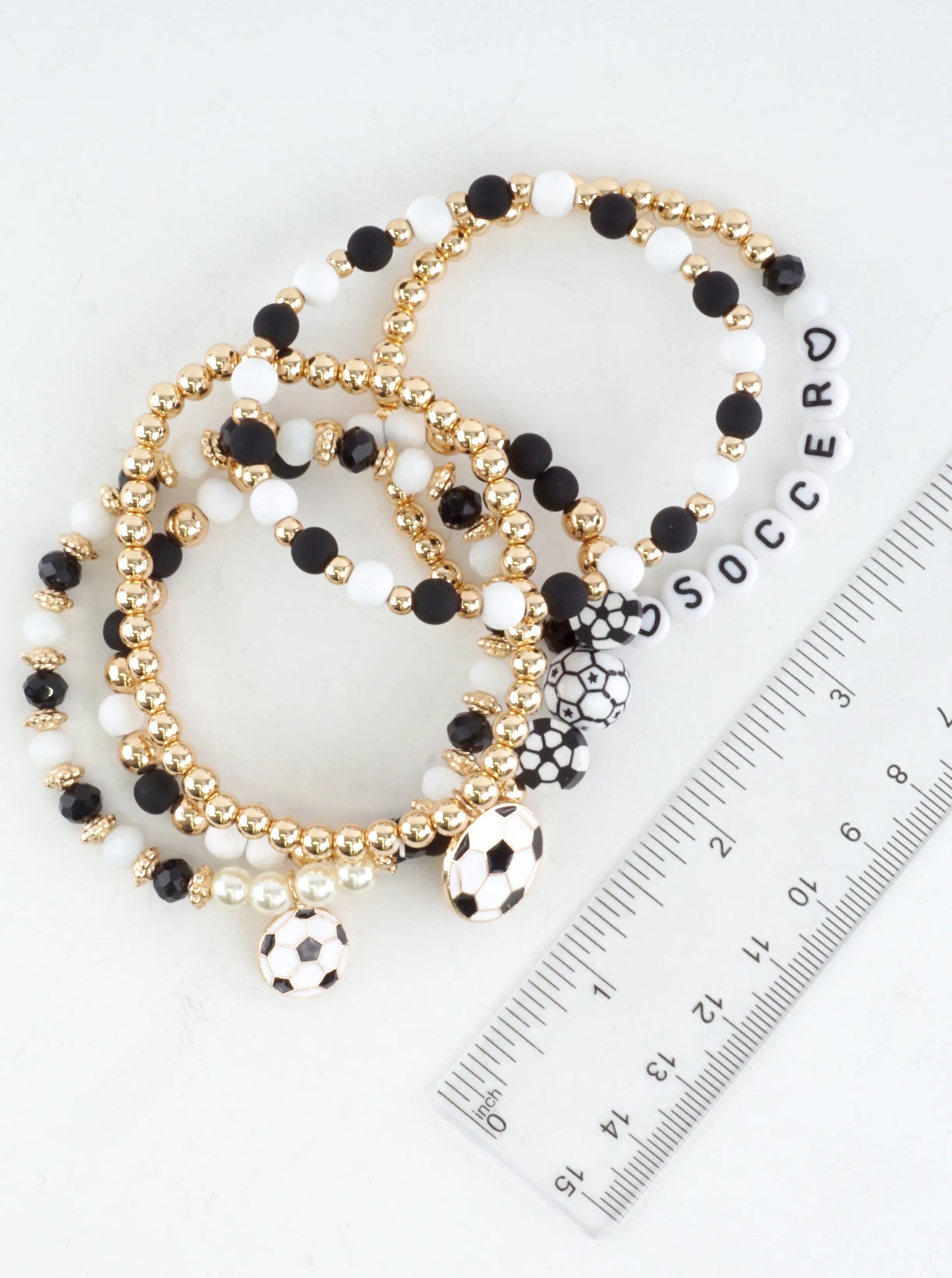 Ball-Beaded Stackable Soccer Bracelet
