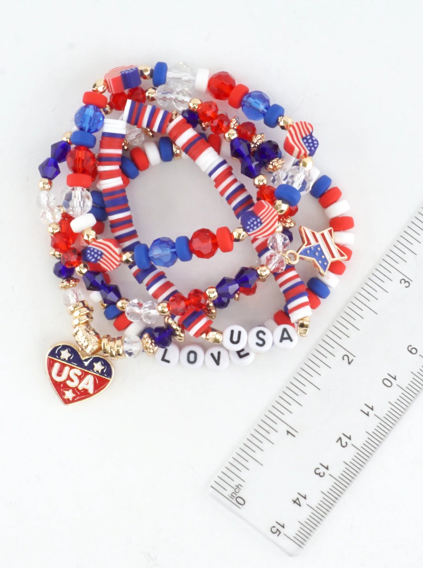 Bold Chunky Patriotic Stretch Bracelet