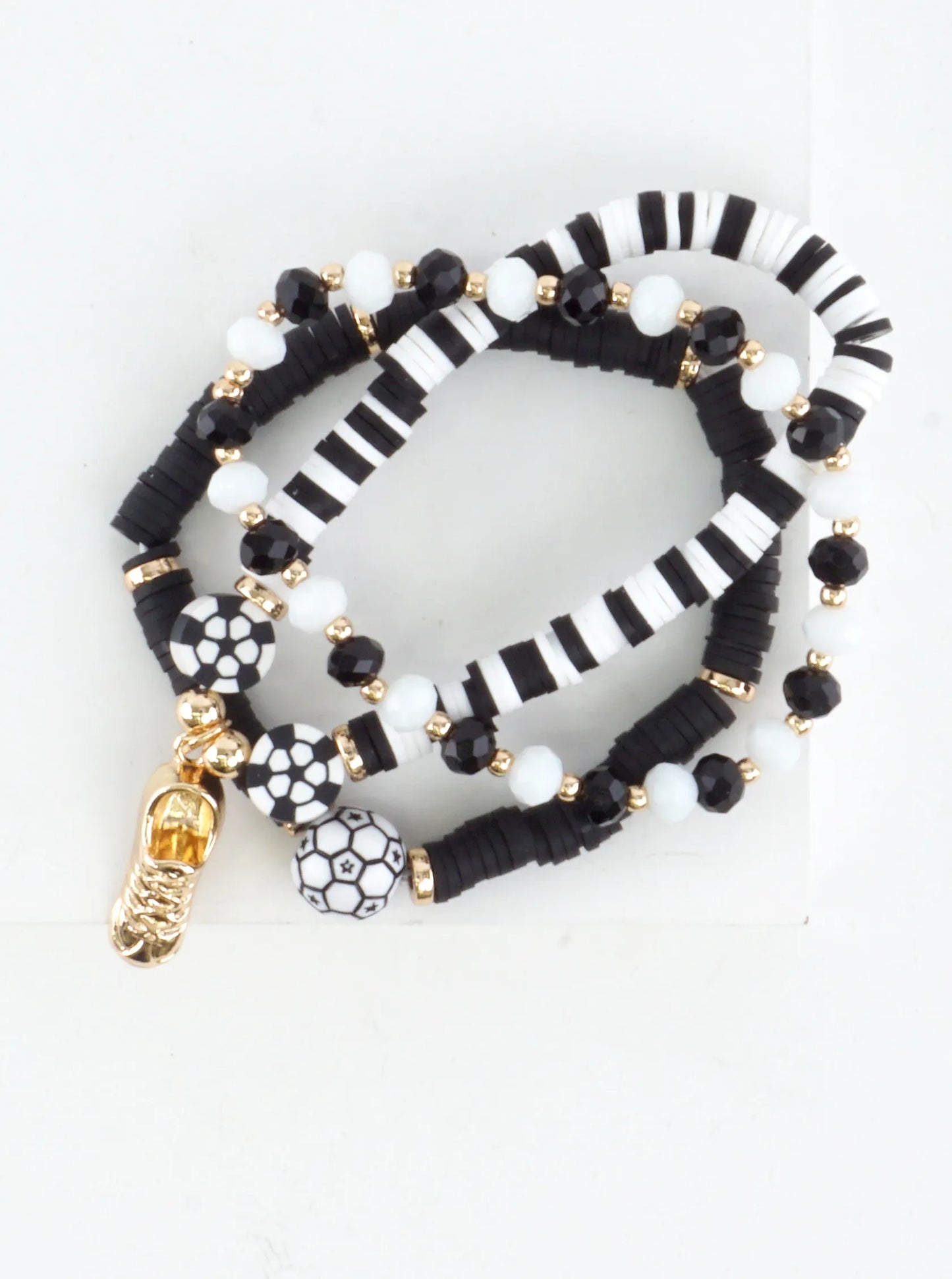 Soccer Ball Multi-Strand Stretch Bracelet