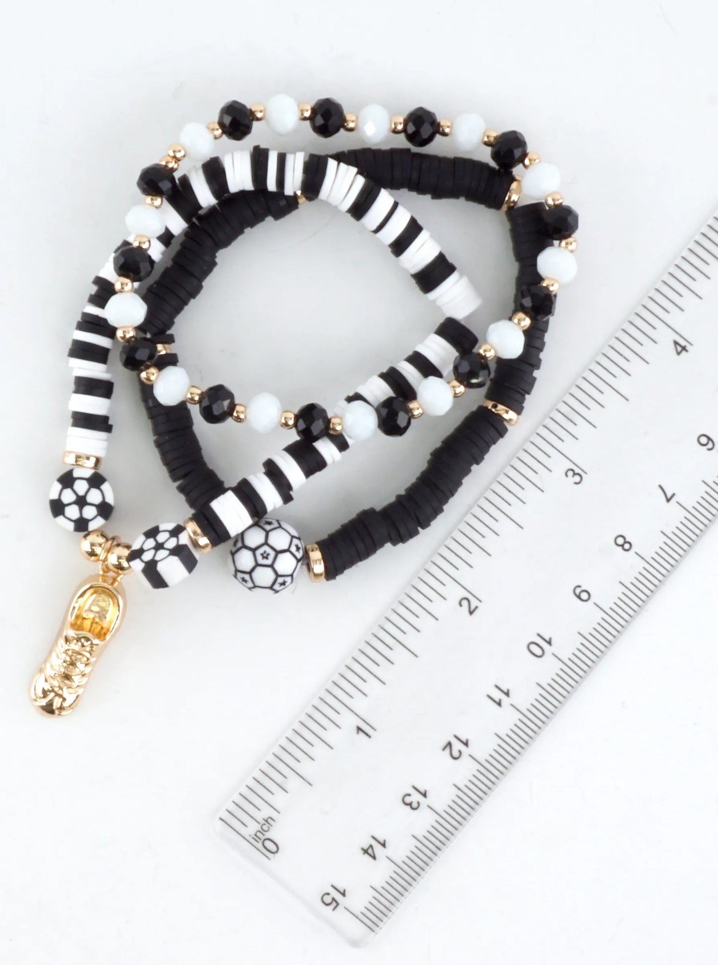 Soccer Ball Multi-Strand Stretch Bracelet