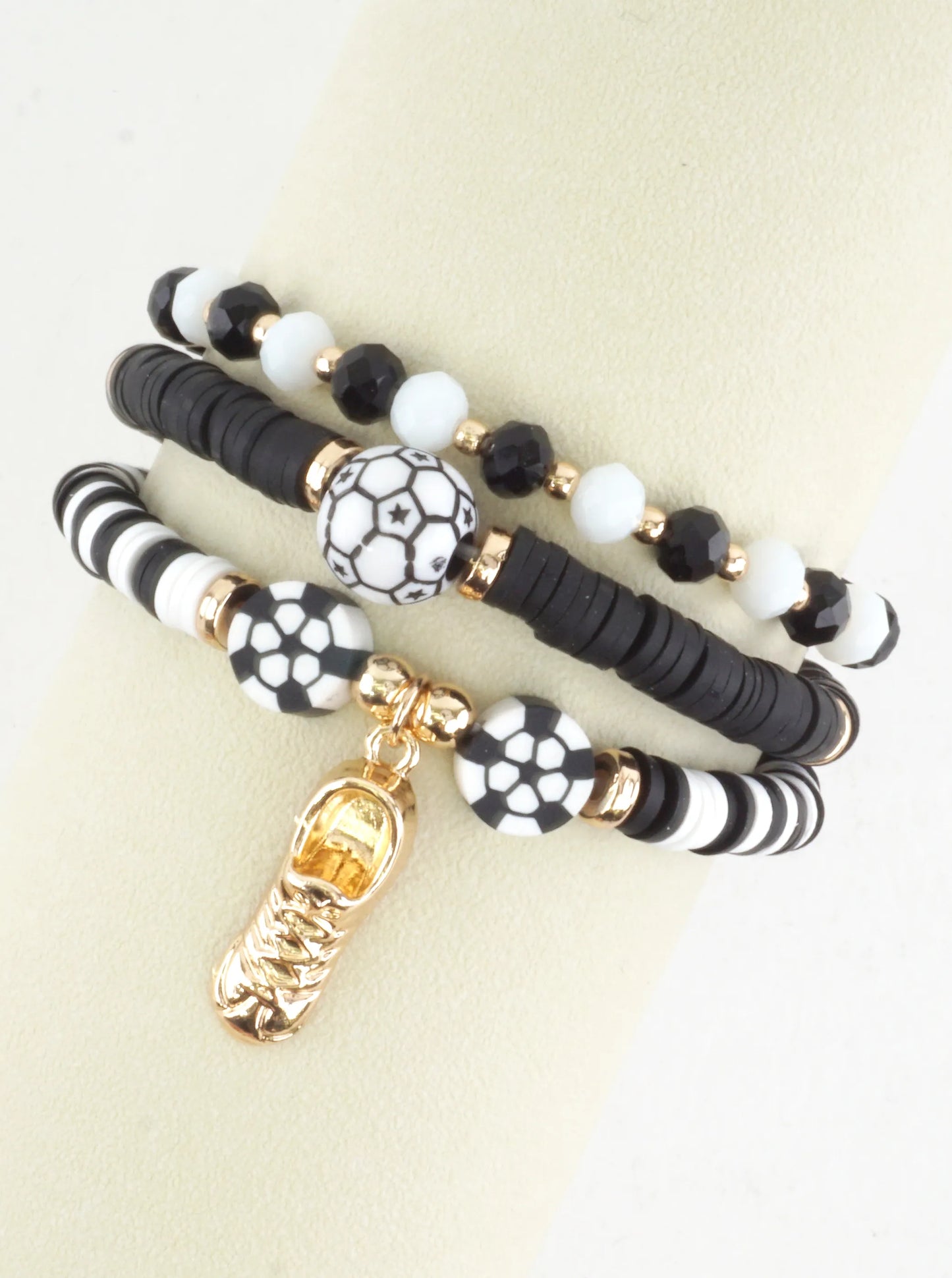 Soccer Ball Multi-Strand Stretch Bracelet