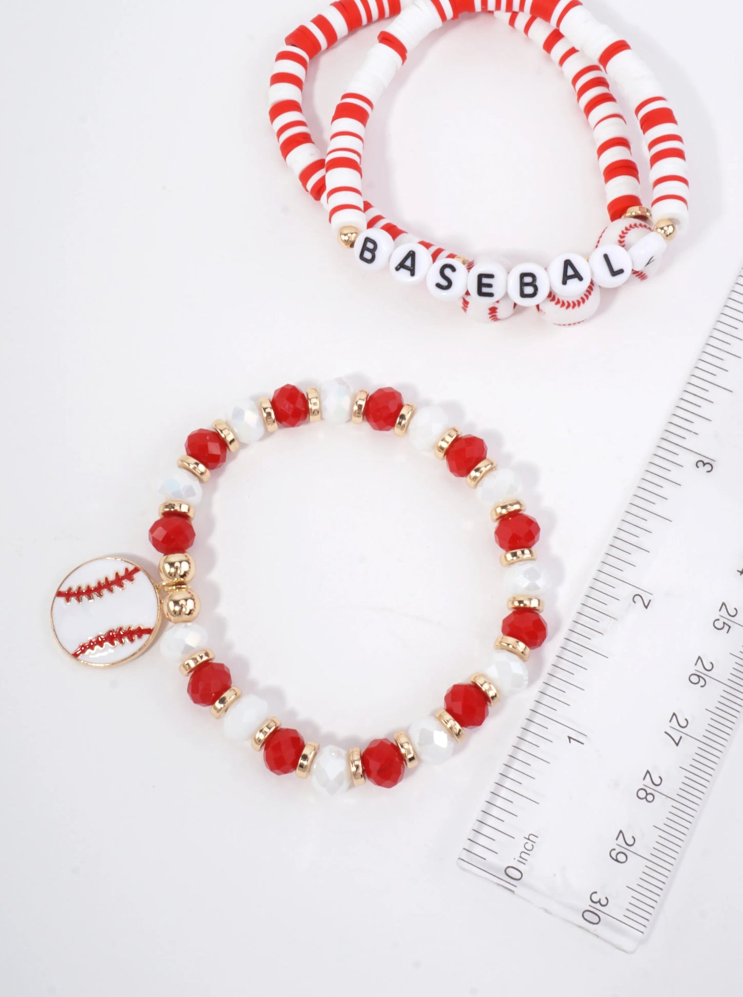 Enameled Baseball Stretch Gameday Bracelet
