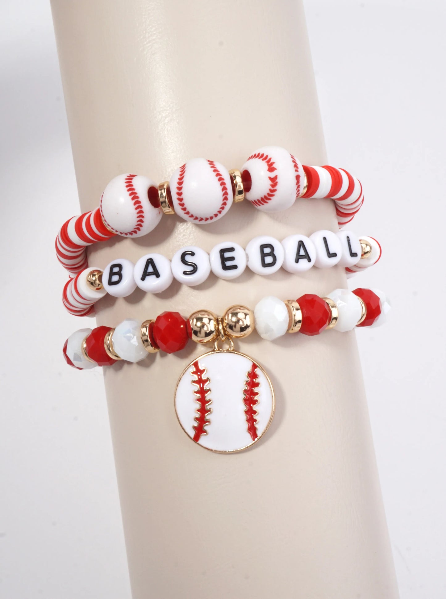 Enameled Baseball Stretch Gameday Bracelet