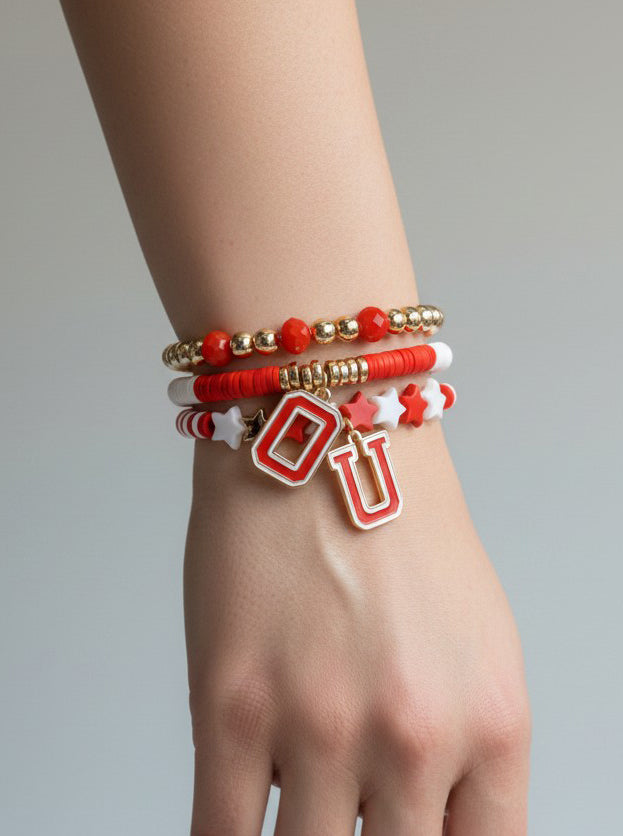 Gameday Football Enameled Stretch Bracelet