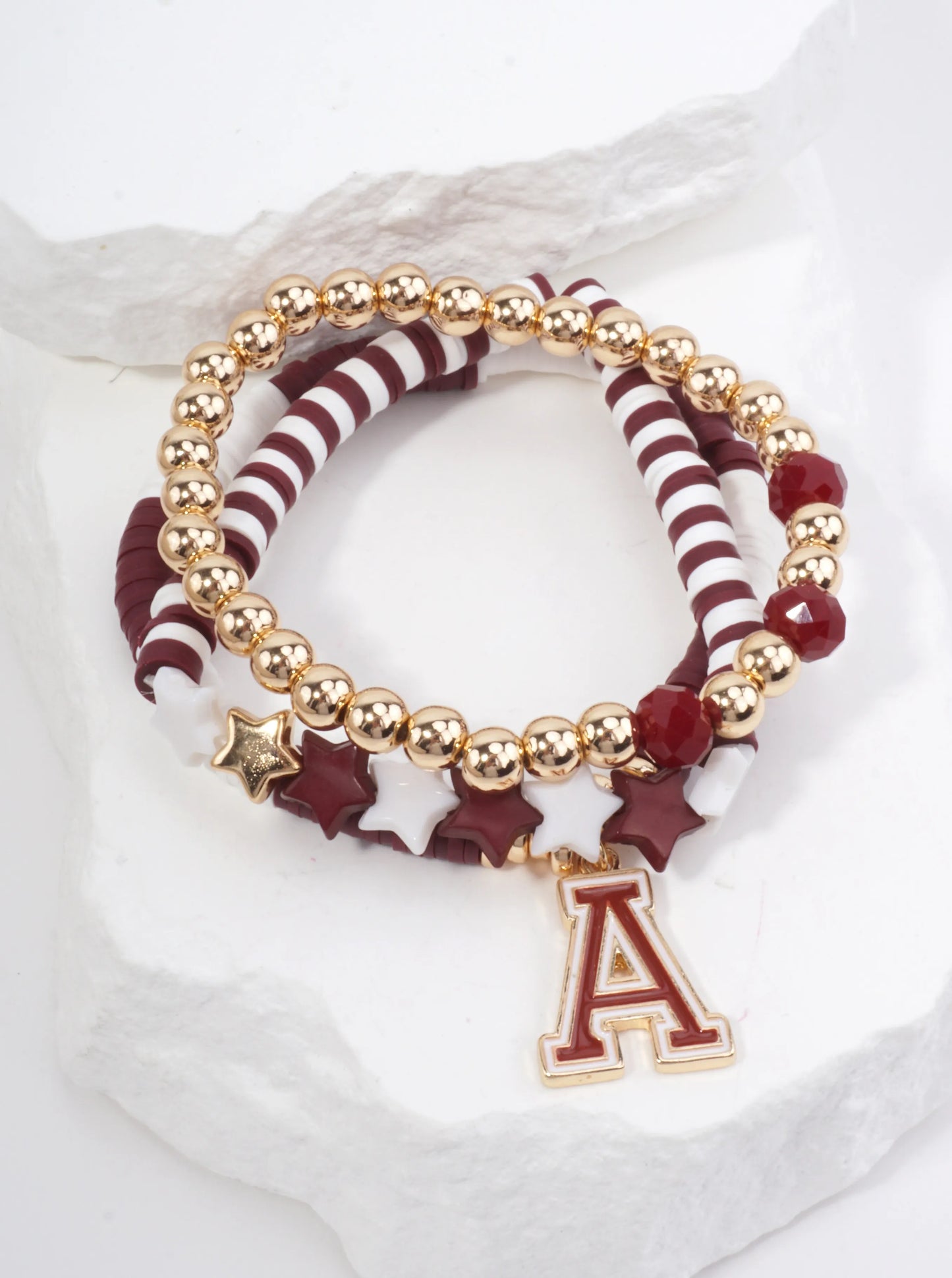 Enameled Gameday Stretch Football Bracelet