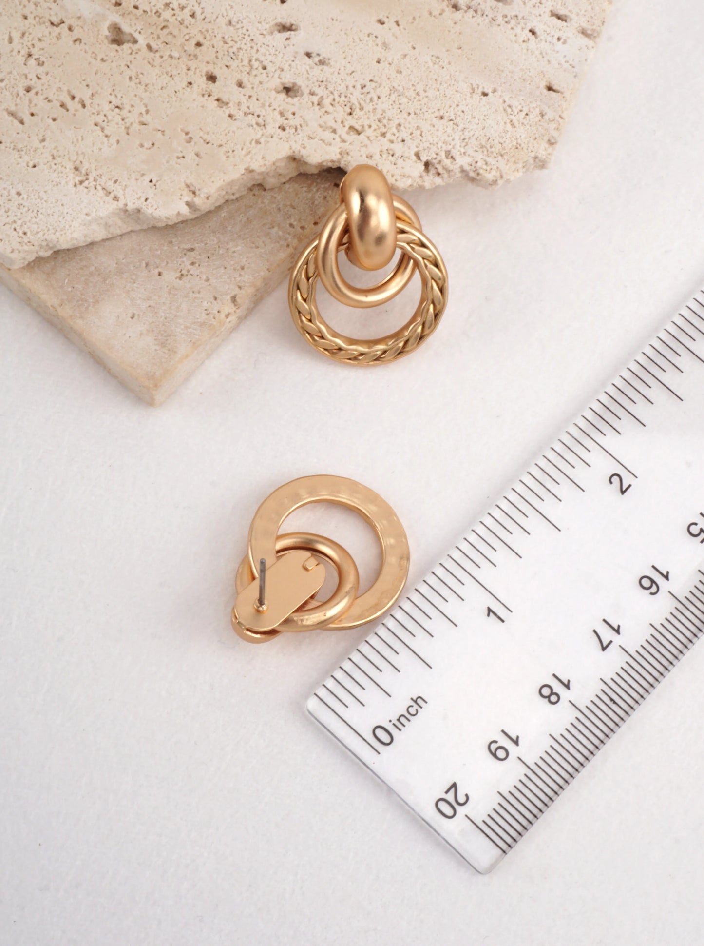 Layered Twisted Rope Matte Stud Earrings