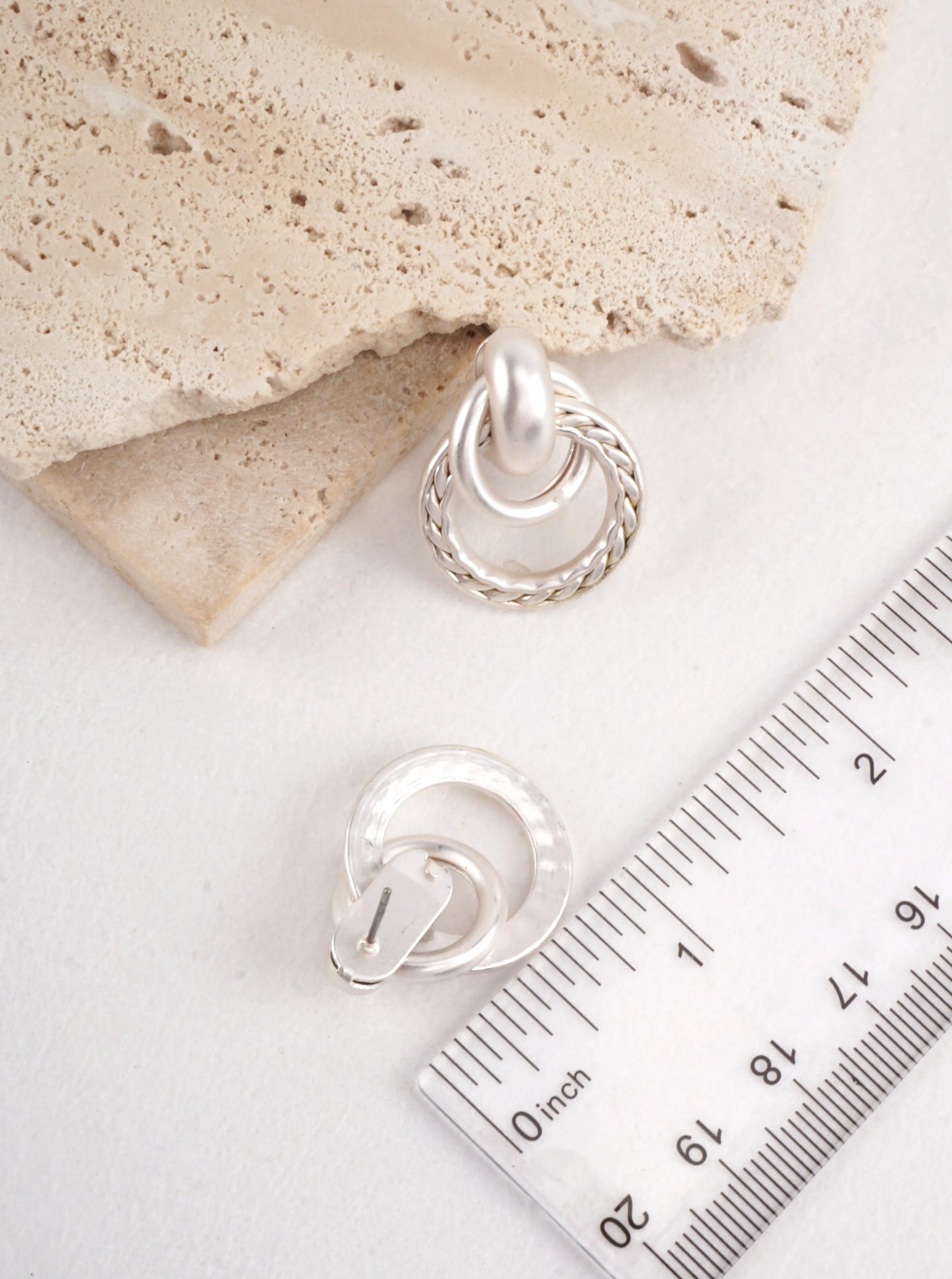 Layered Twisted Rope Matte Stud Earrings