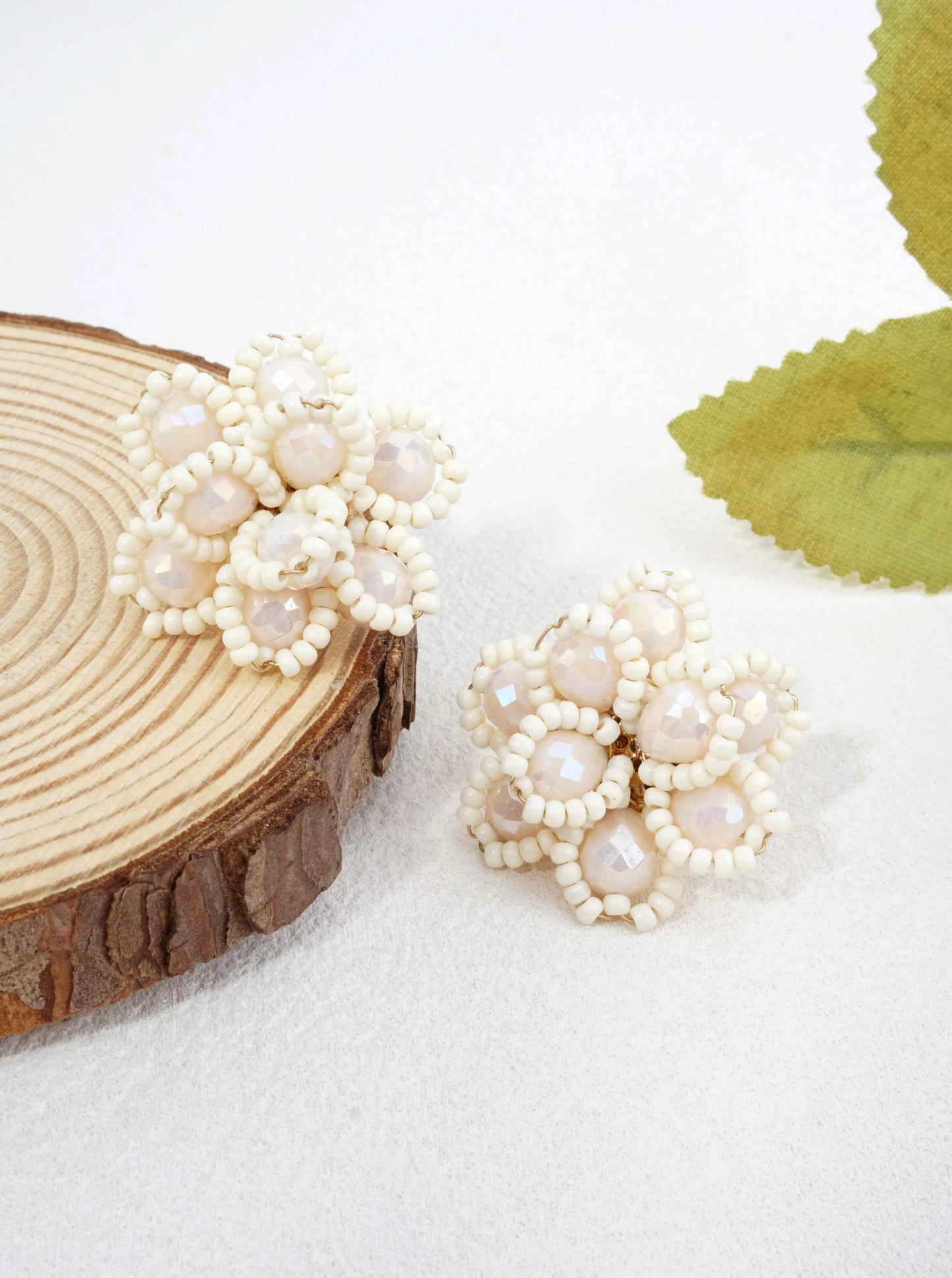 Floral Beaded Stud Earrings