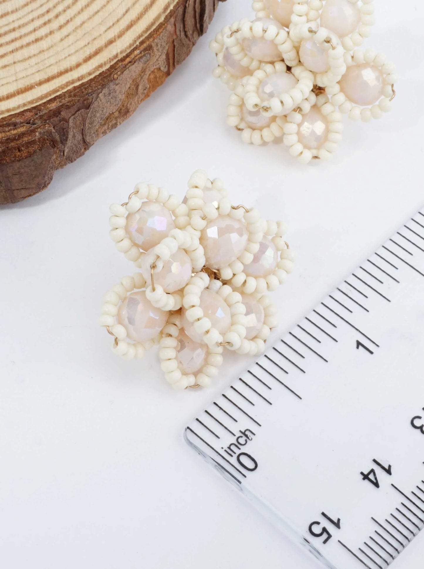 Floral Beaded Stud Earrings