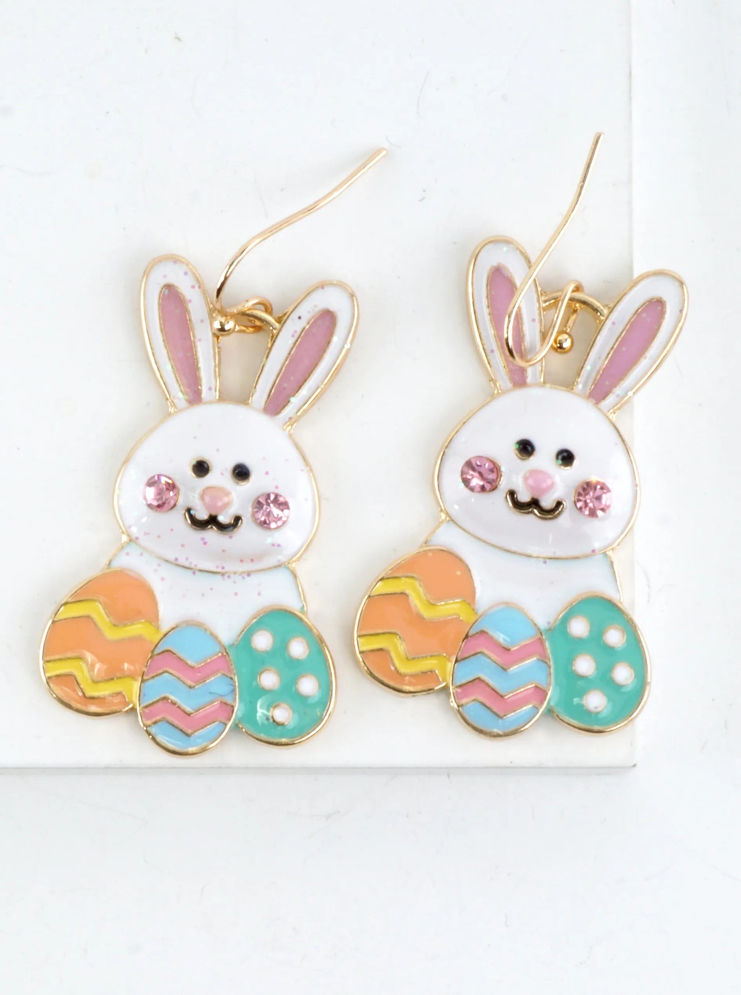 Playful Bunny Crystal Drop Earrings