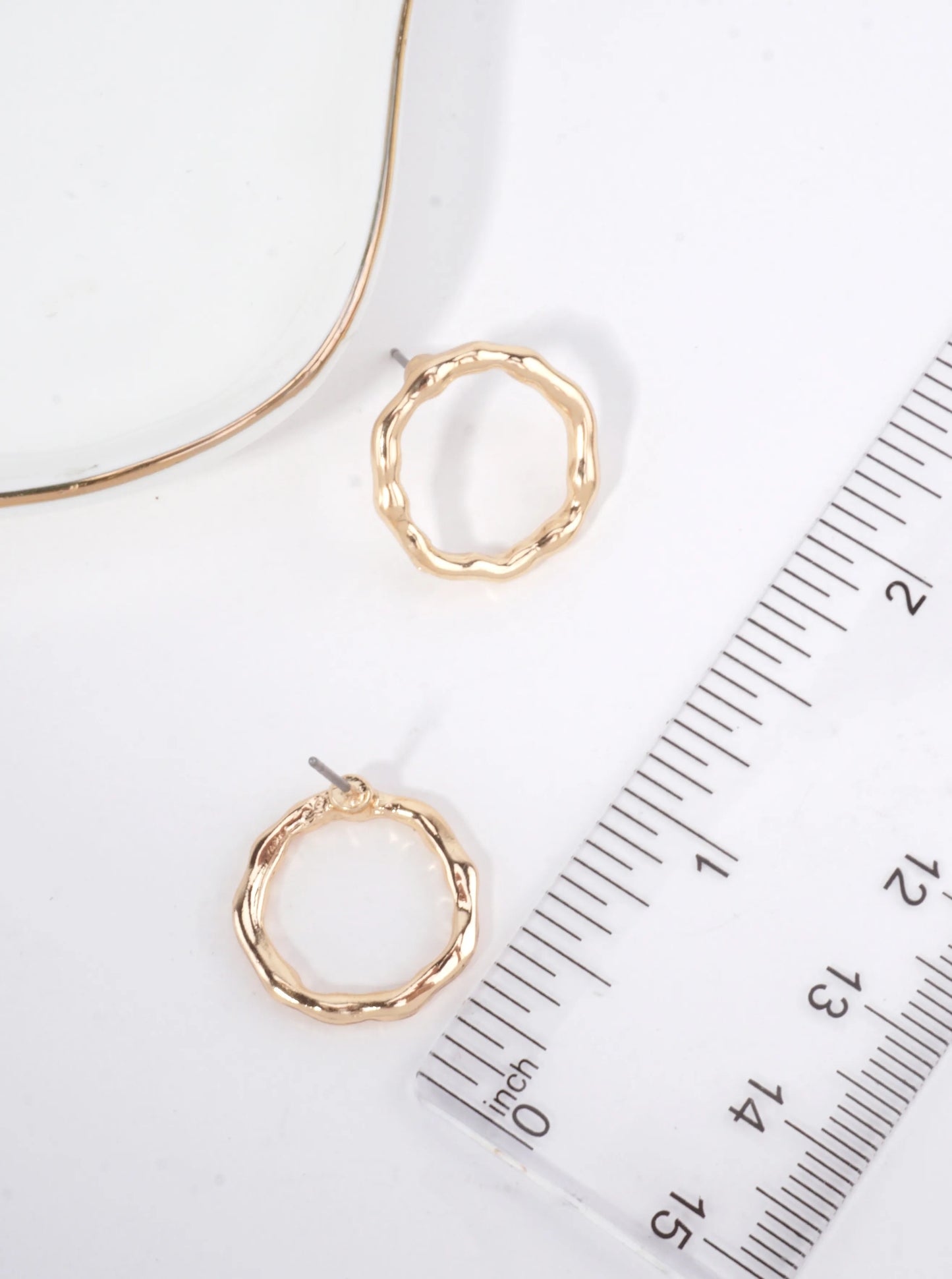 Hammered Open Circle Post Earrings