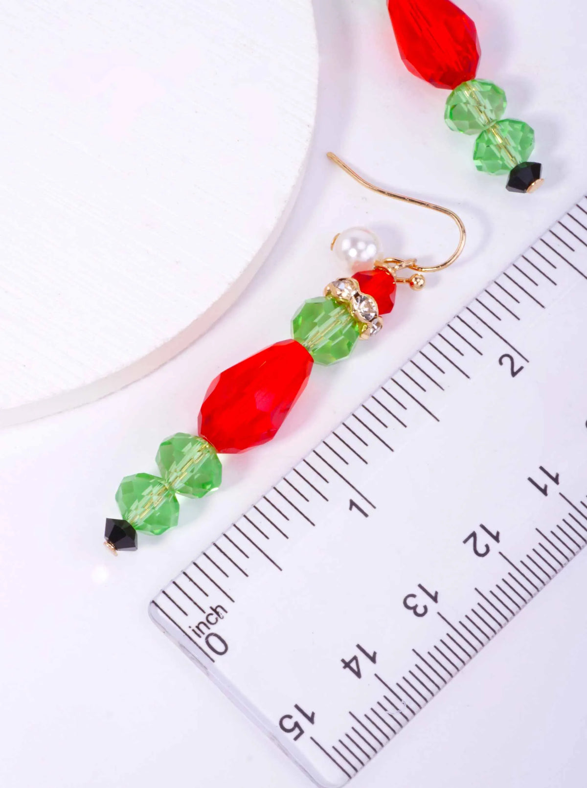Faceted Crystal Pearl Grinch Drop Earrings