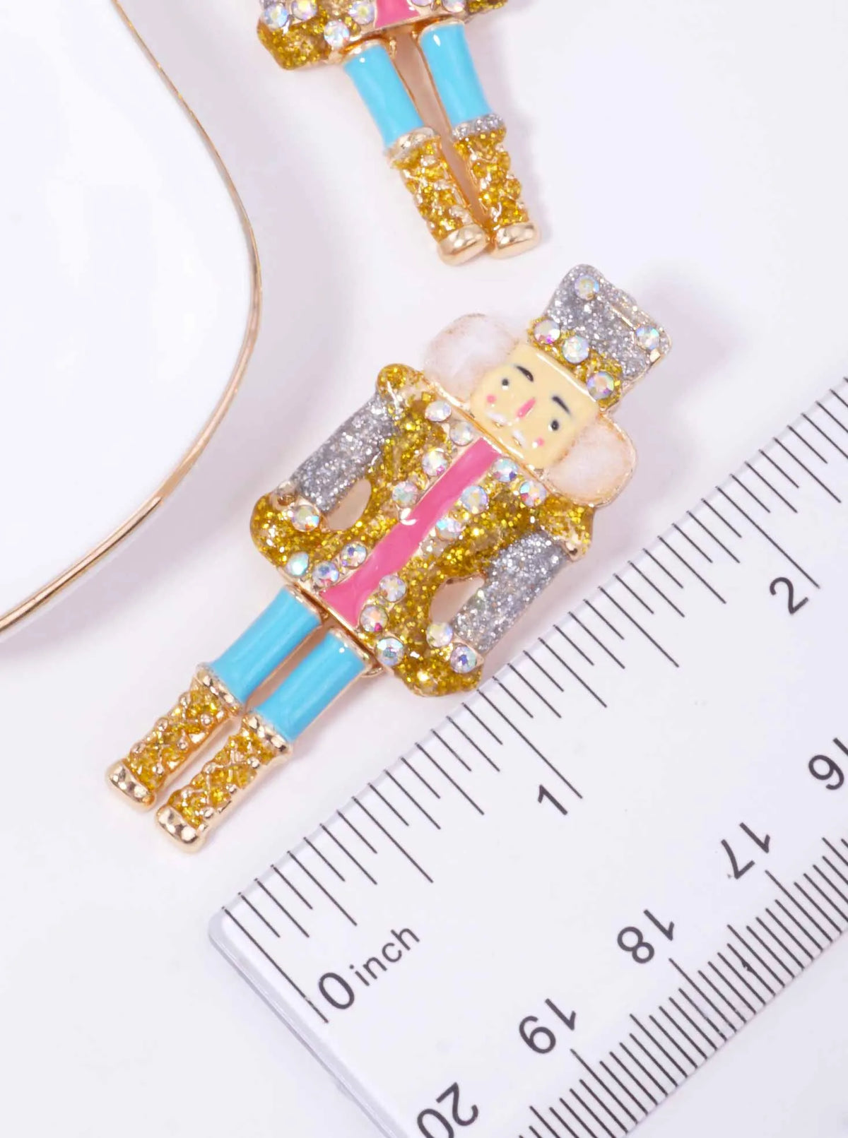 Rhinestone Enameled Nutcracker Post Earrings