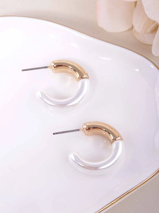 Small Polished Acrylic Hoop Earrings
