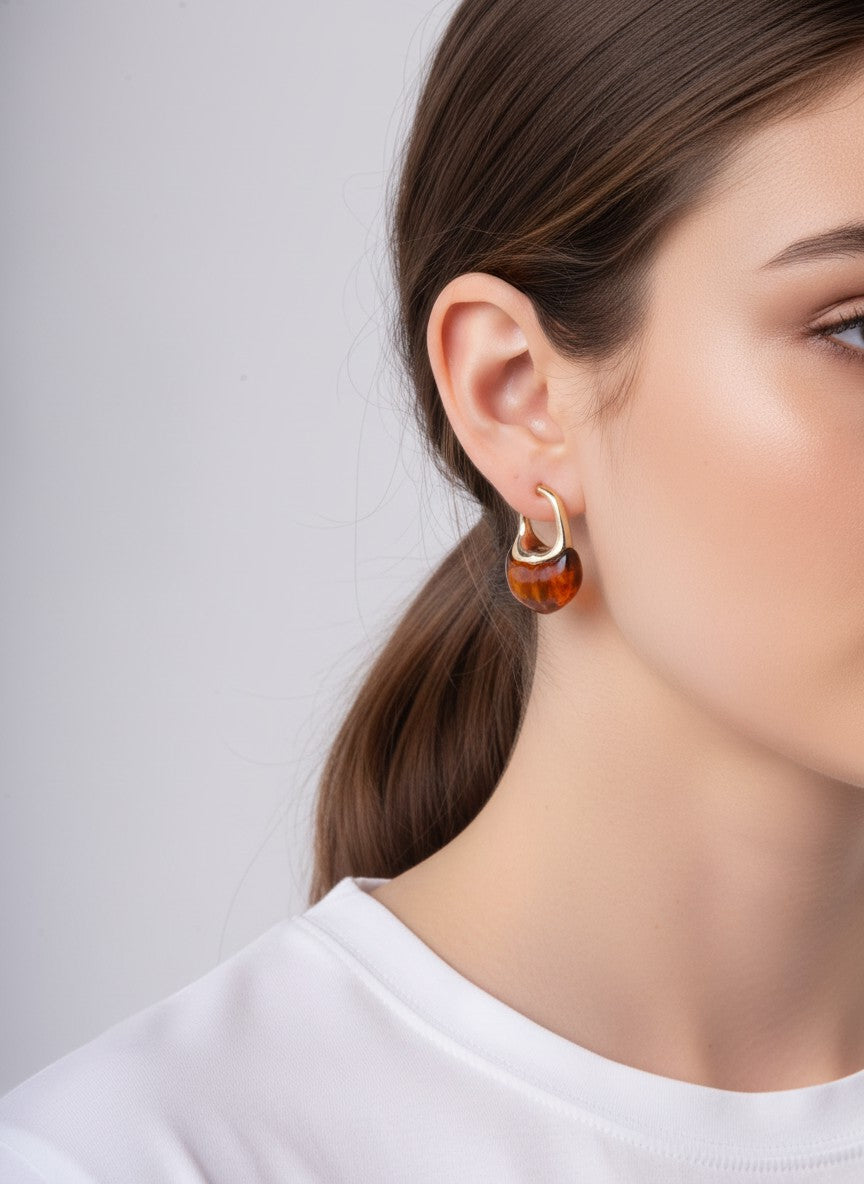 Chunky Geometric Crescent Hoop Earrings