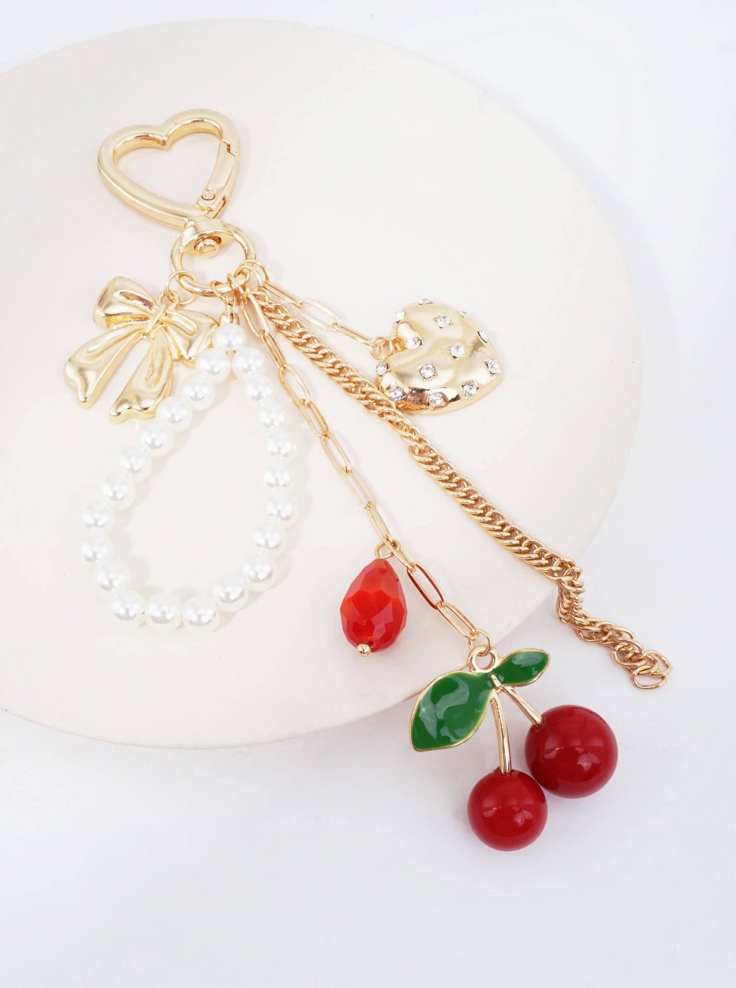 Cherry Bow Bag Charm