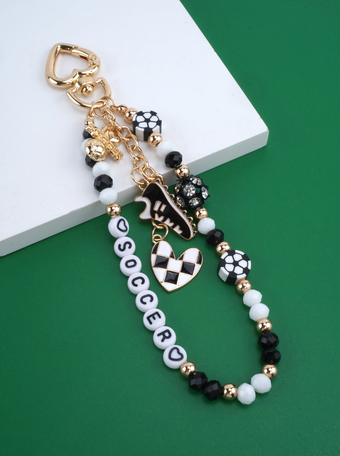 Soccer Lover Beaded Bag Charm