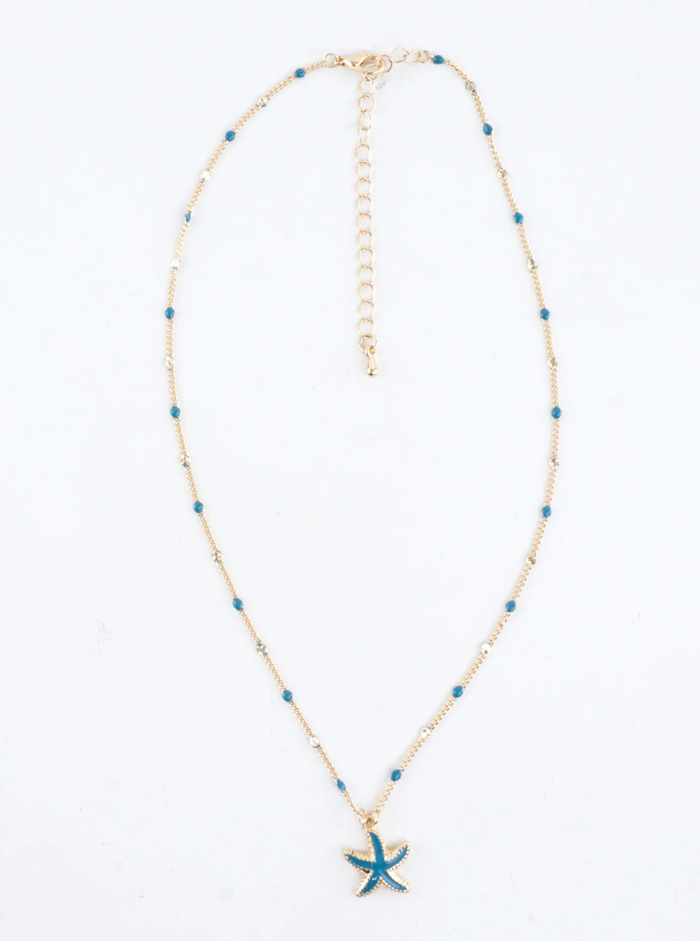 Starfish Enameled Pendant Necklace
