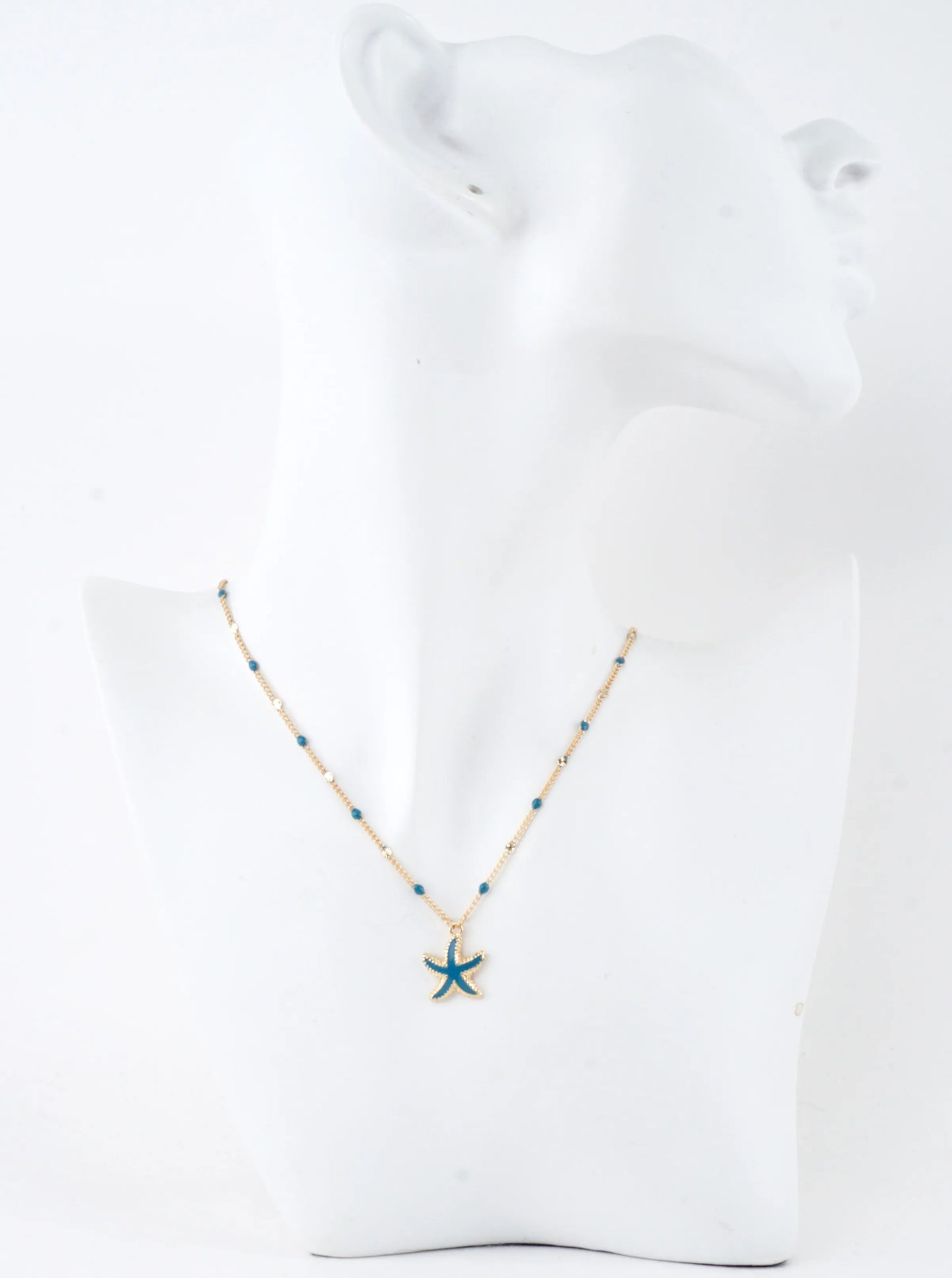Starfish Enameled Pendant Necklace