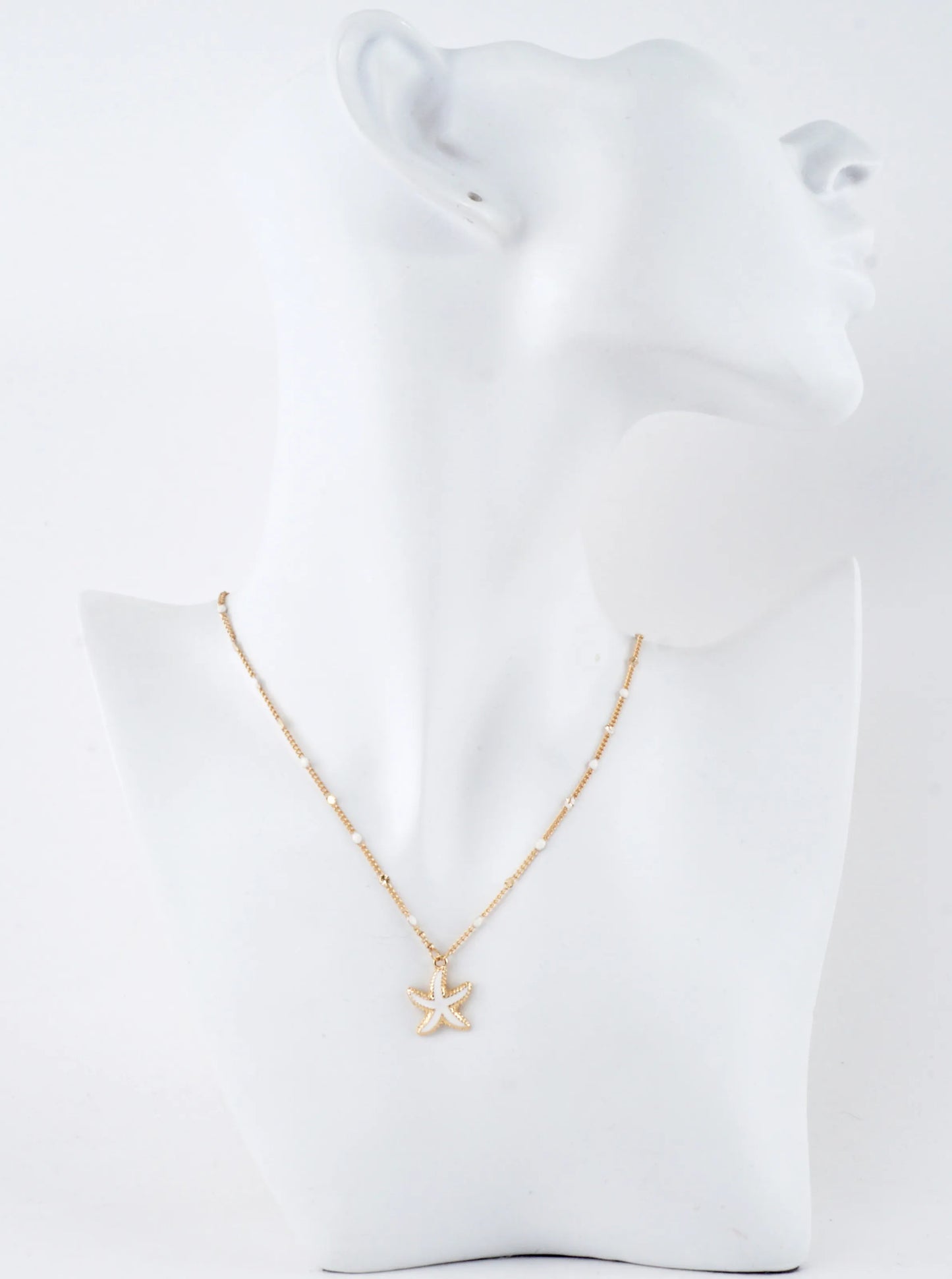 Starfish Enameled Pendant Necklace