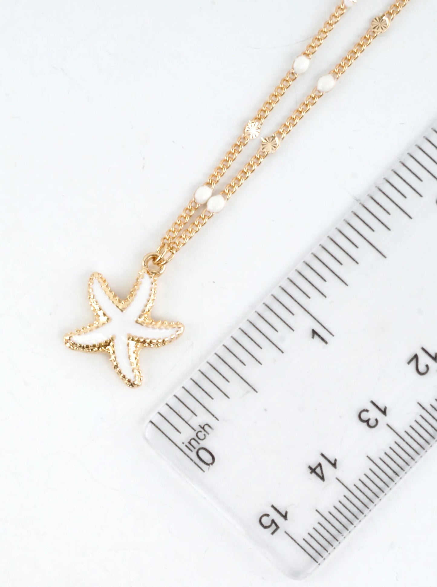 Starfish Enameled Pendant Necklace