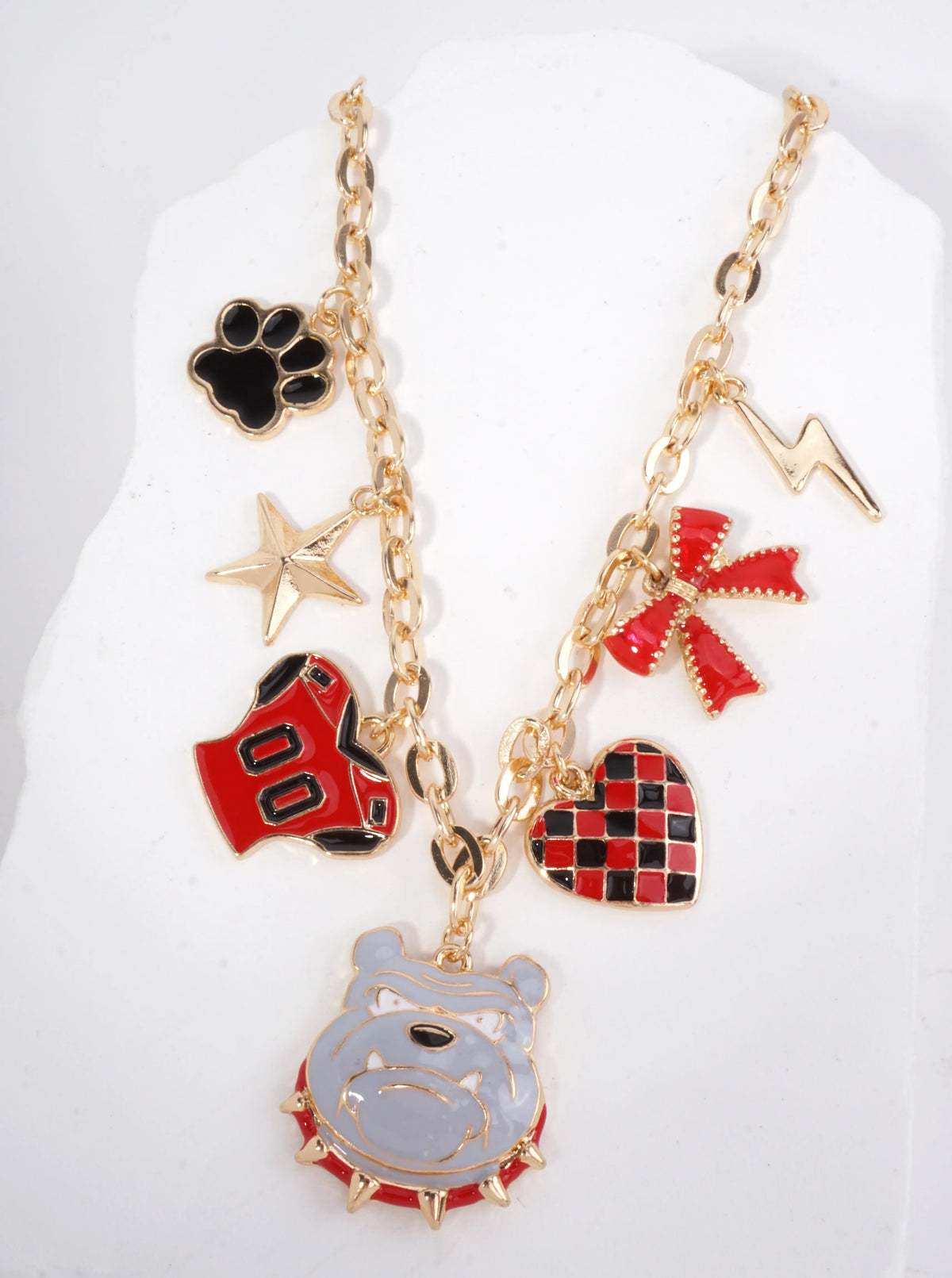 Enameled Gameday Football Charm Necklace