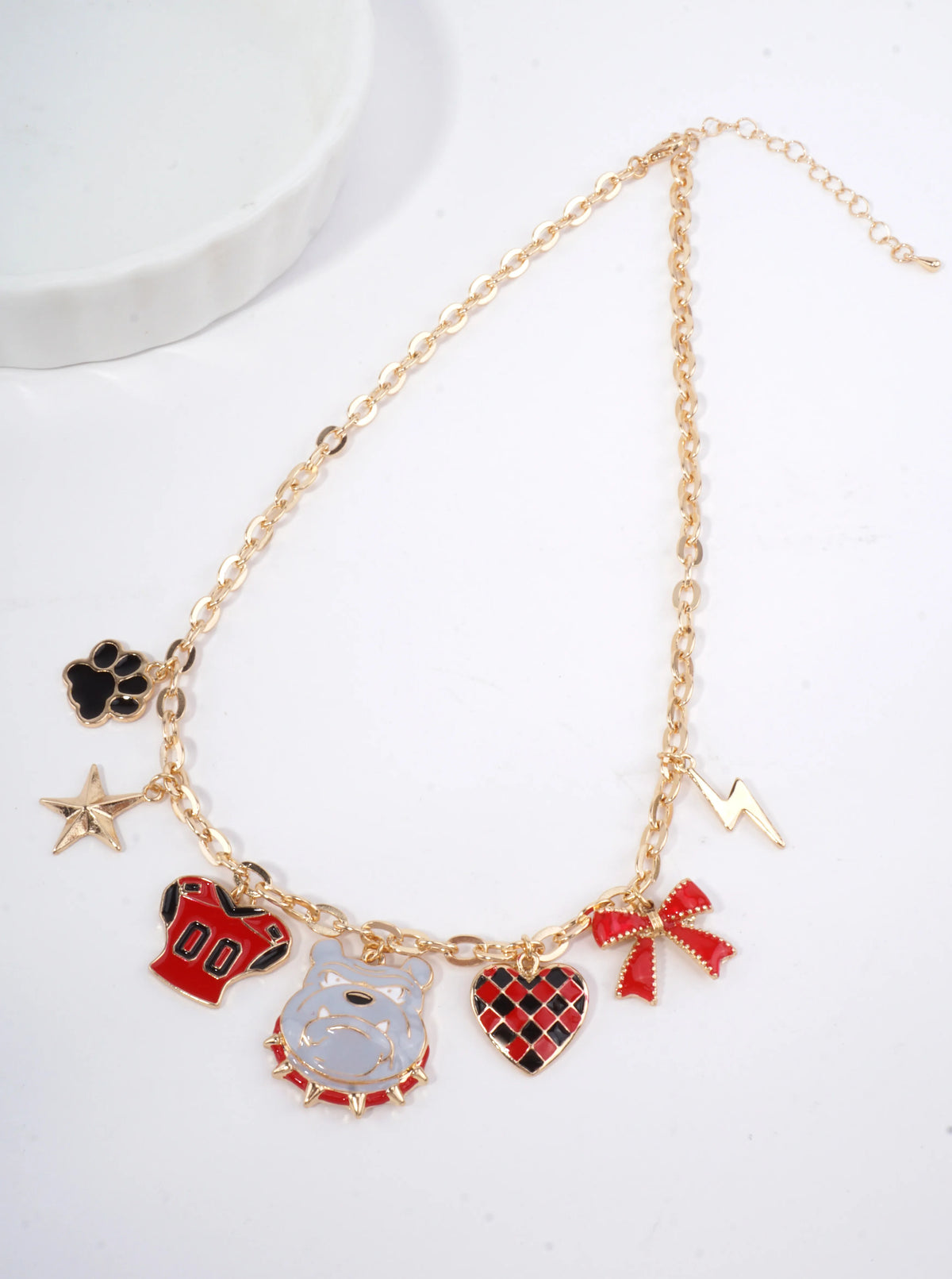 Enameled Gameday Football Charm Necklace