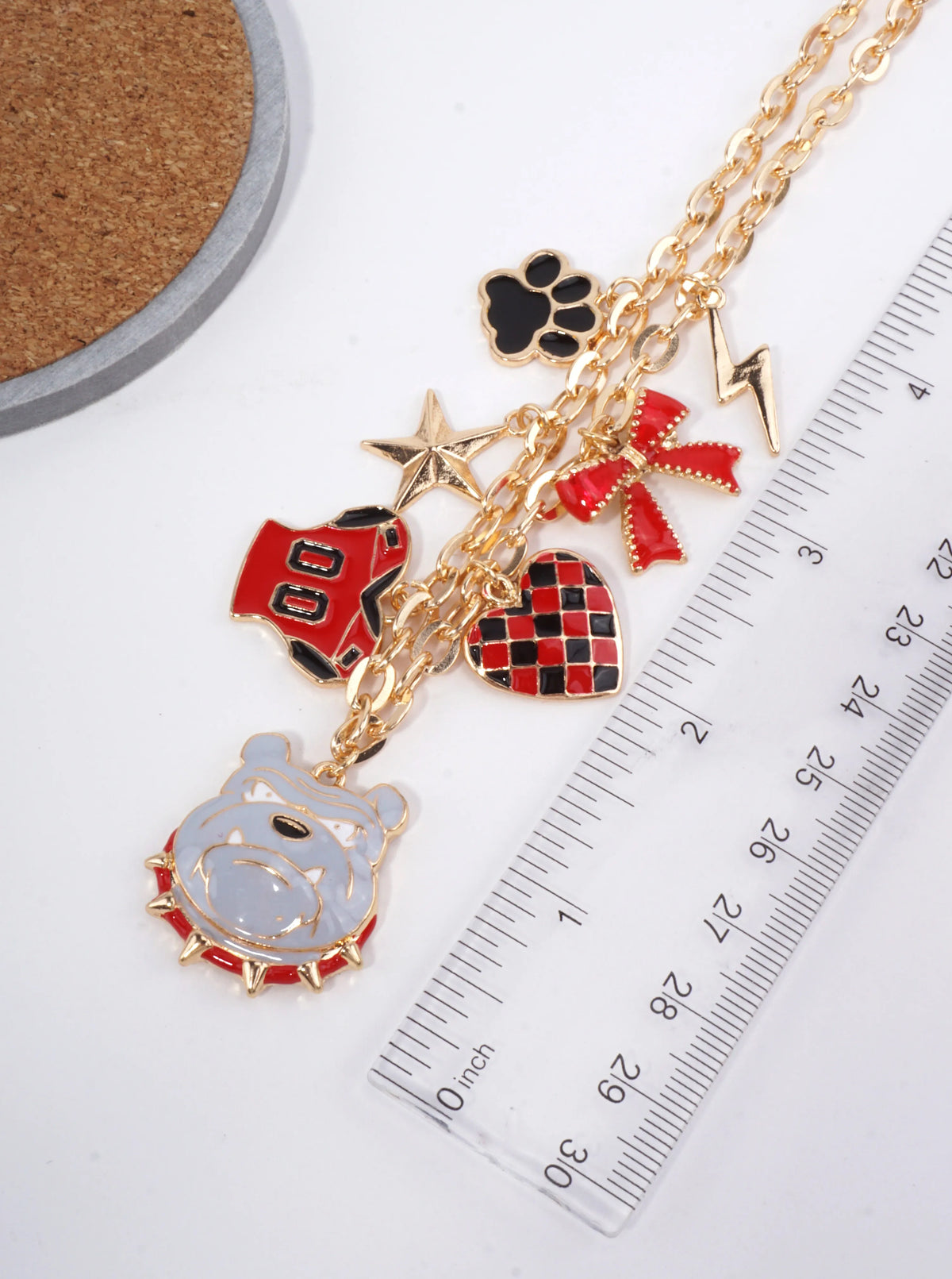 Enameled Gameday Football Charm Necklace