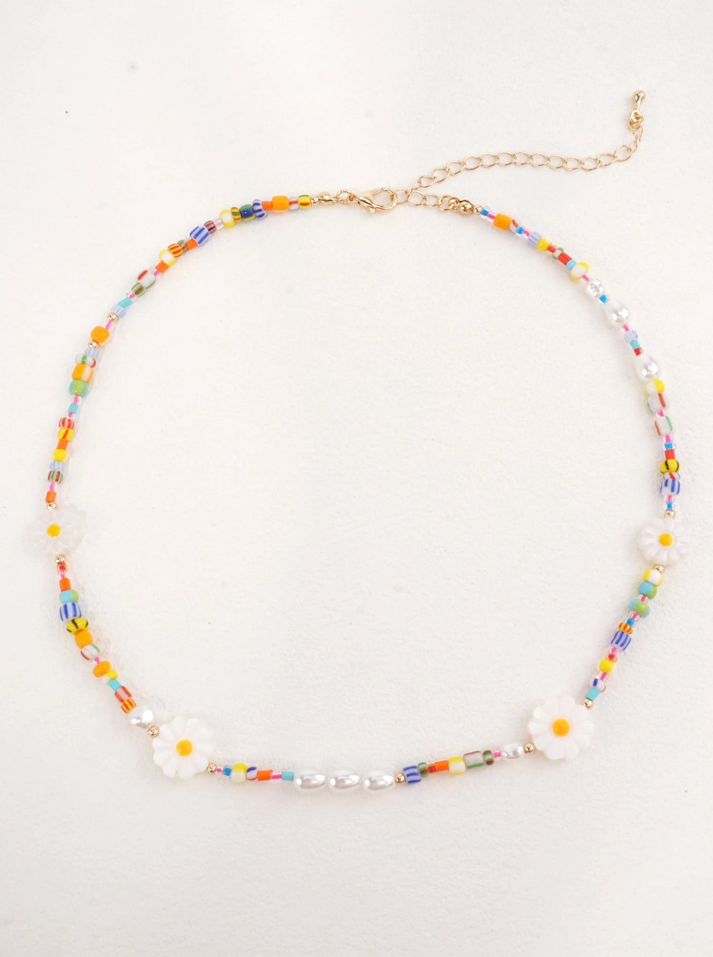 Colorful Daisy Beaded Necklace