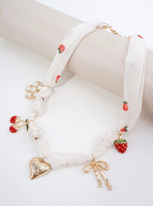 Heart Fruit Charm Polished Necklace
