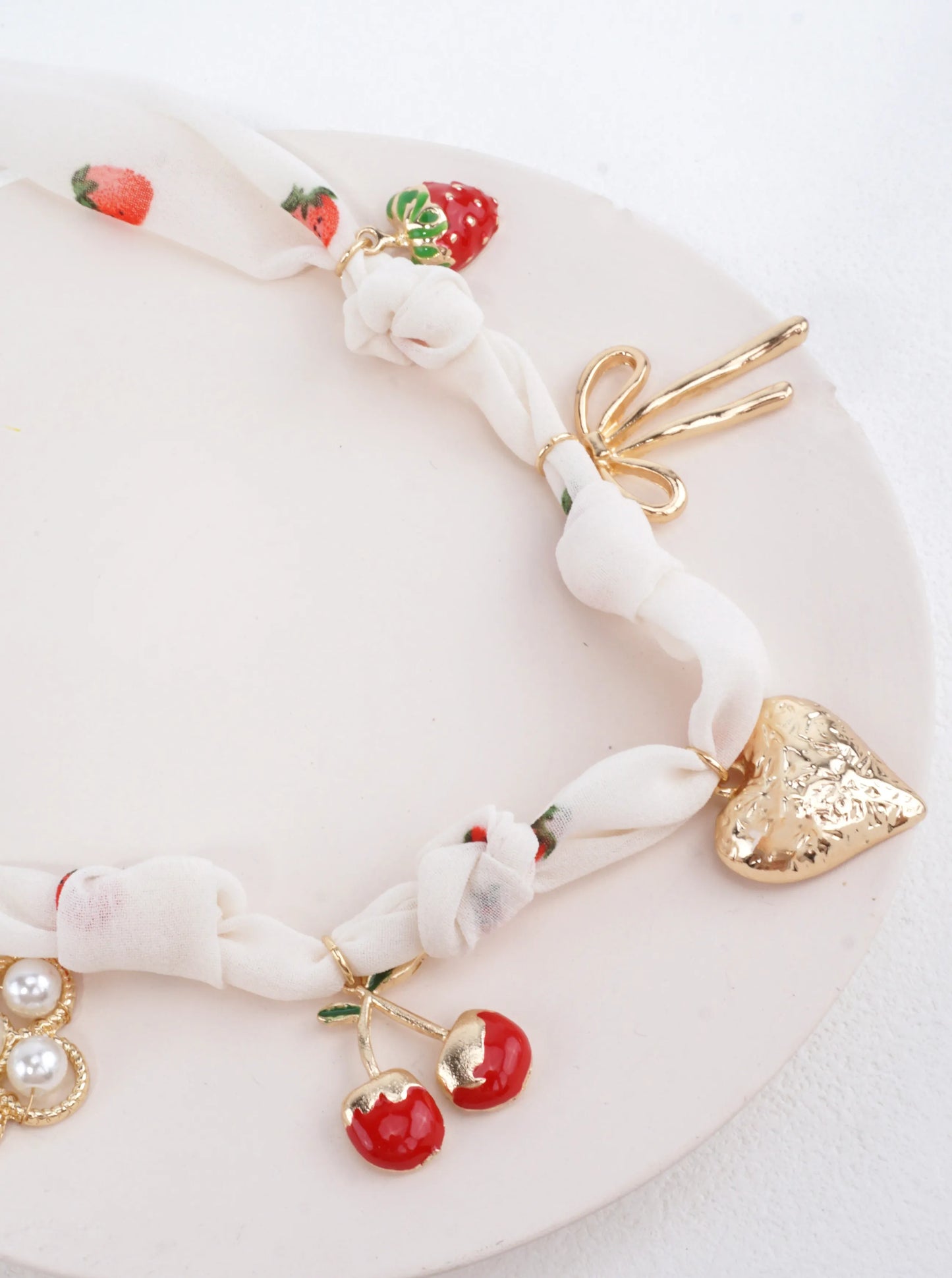 Heart Fruit Charm Polished Necklace