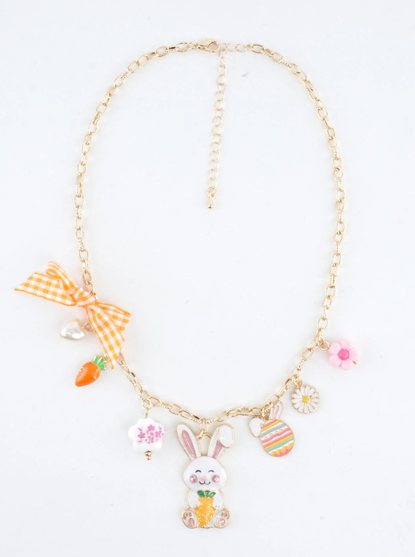 Enamel Bunny Easter Charm Necklace
