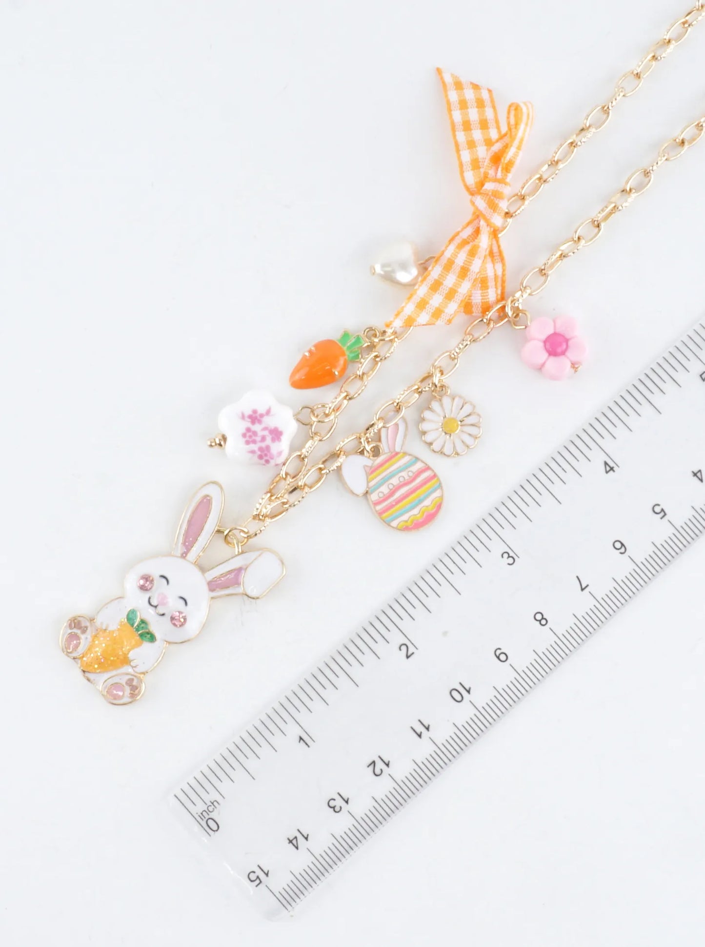 Enamel Bunny Easter Charm Necklace