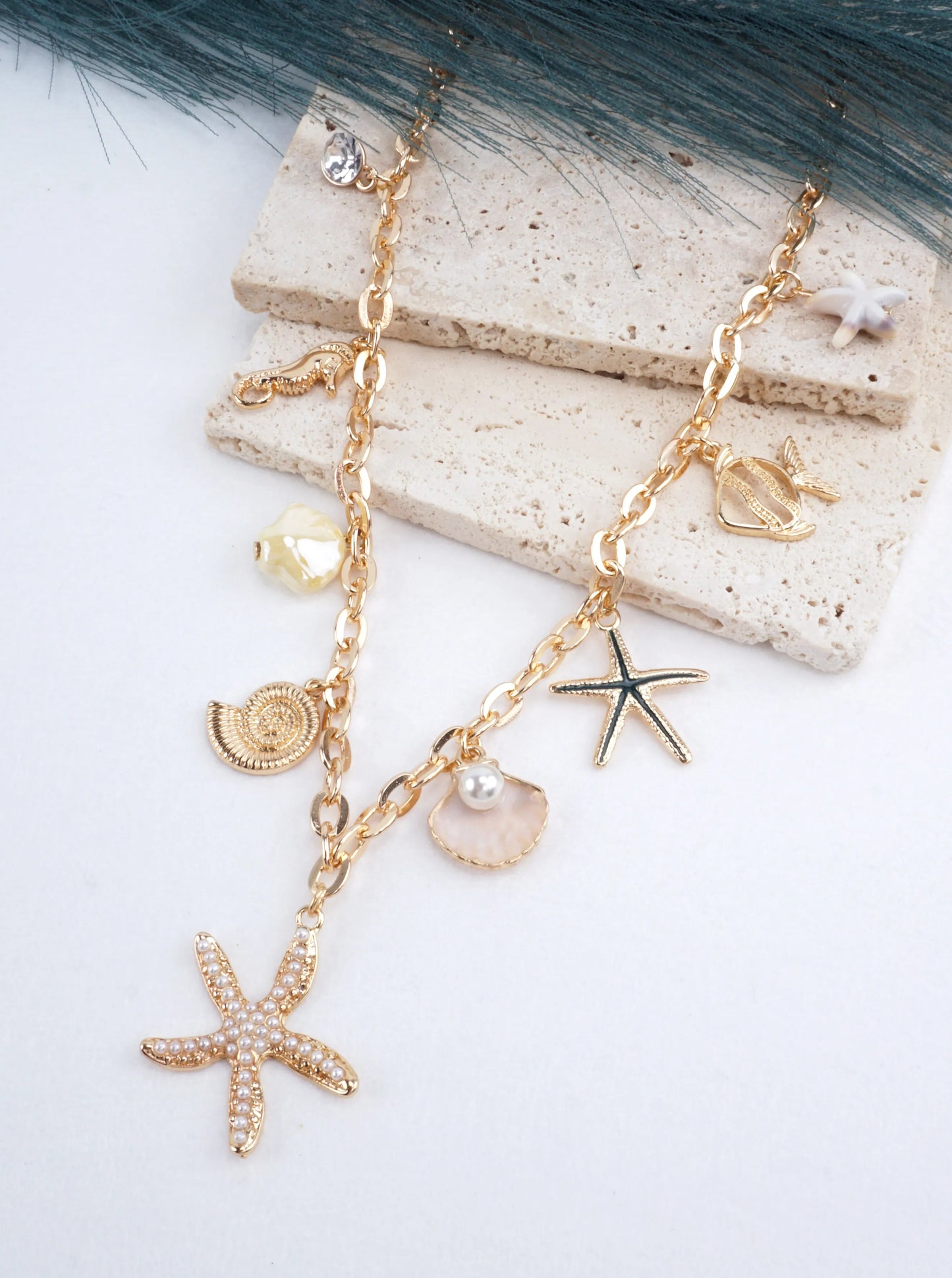 Beach-Themed Multi-Charm Necklace